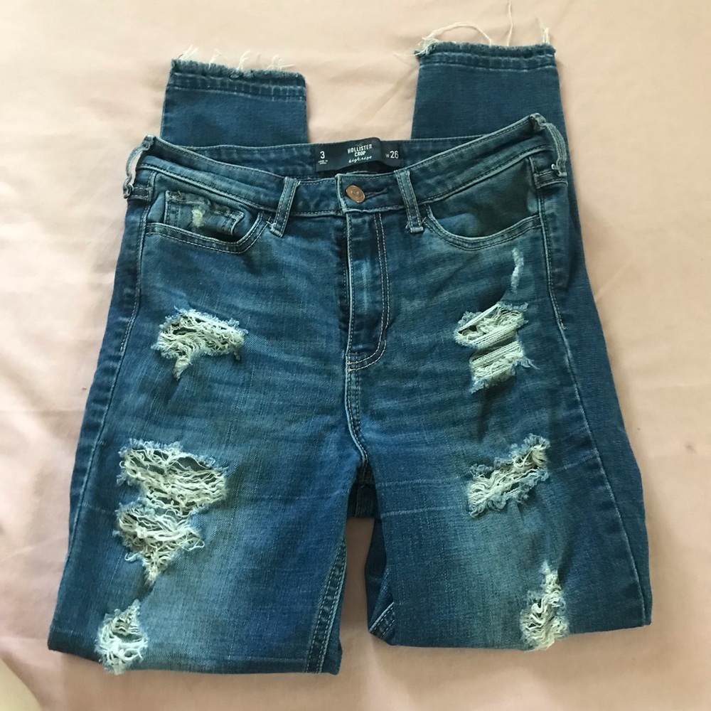 Dark blue ripped jeans
